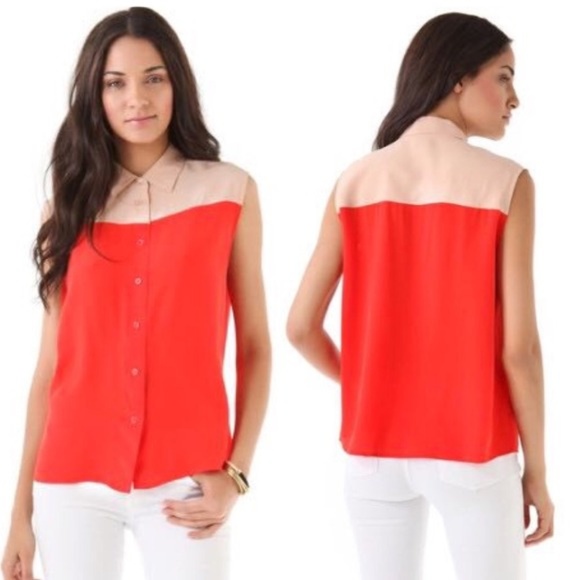 Equipment Coral Blush Diem Clean Two Tone Blouse - Picture 2 of 8
